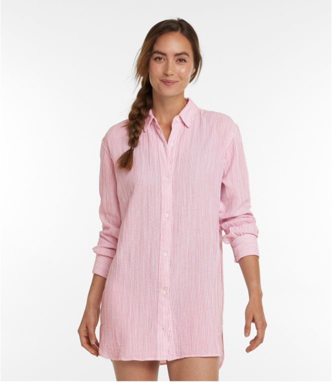Women's Cloud Gauze Cover-Up Shirt, Stripe