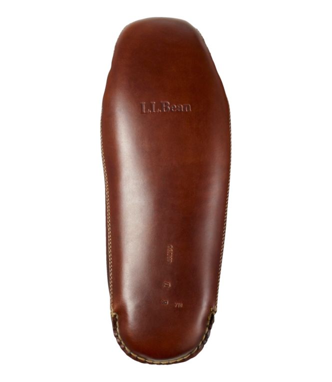 Men's Leather Double-Sole Slippers, Shearling-Lined