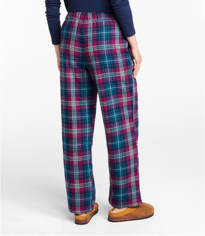 L.L.Bean Flannel Sleep Pants, Plaid Fleece-Lined