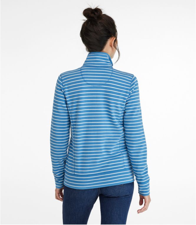 Women's Ultrasoft Sweats, Full-Zip Mock-Neck Jacket Stripe