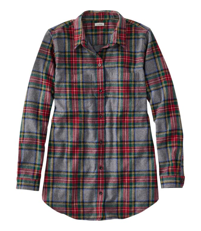 Women's Scotch Plaid Flannel Shirt, Tunic