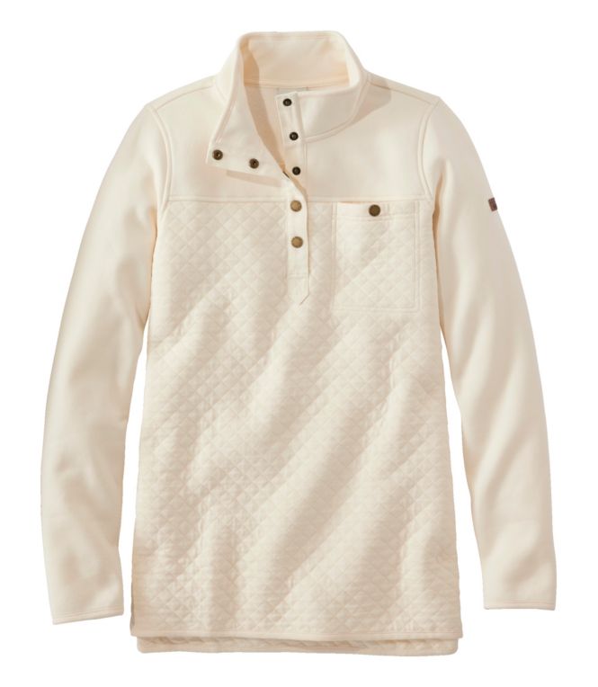 Women's Quilted Sweatshirt, Mockneck Tunic