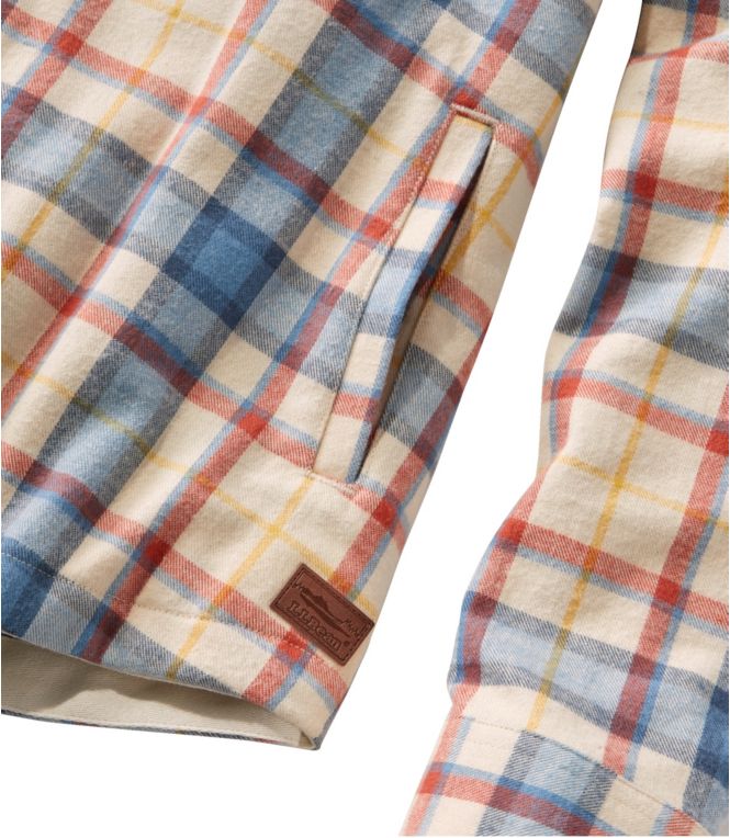 Women's Scotch Plaid Flannel Shirt, Relaxed Zip Hoodie