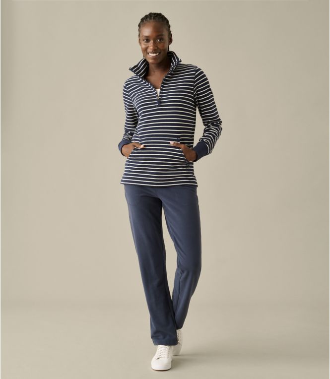Women's Ultrasoft Sweats, Quarter-Zip Pullover Stripe