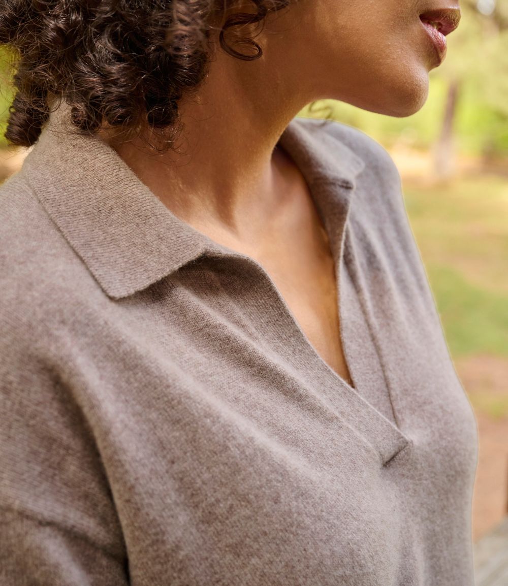 Women's Classic Cashmere Sweater, Relaxed Polo