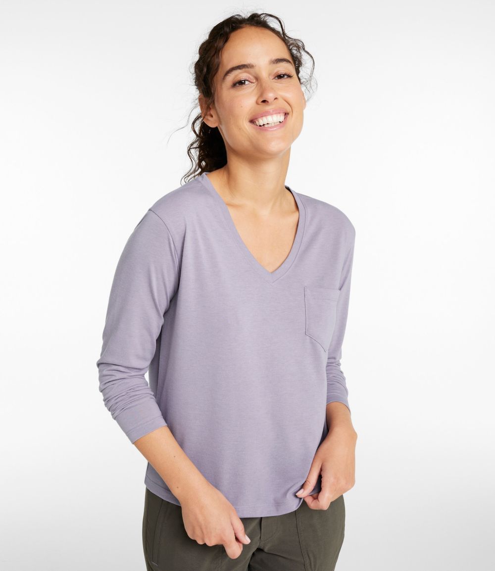 Women's Vista Camp V-Neck Pocket Tee, Long-Sleeve