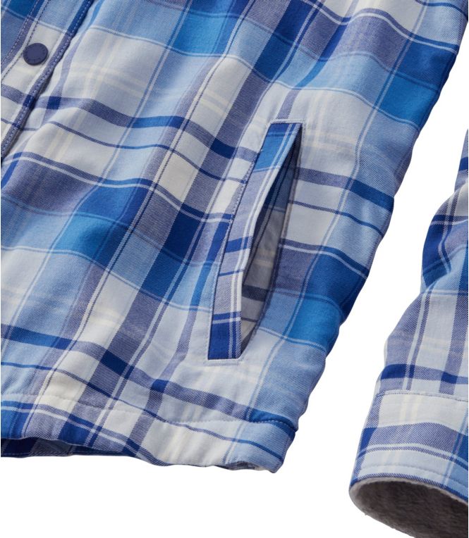Women's Fleece-Lined Flannel Shirt, Snap-Front Plaid