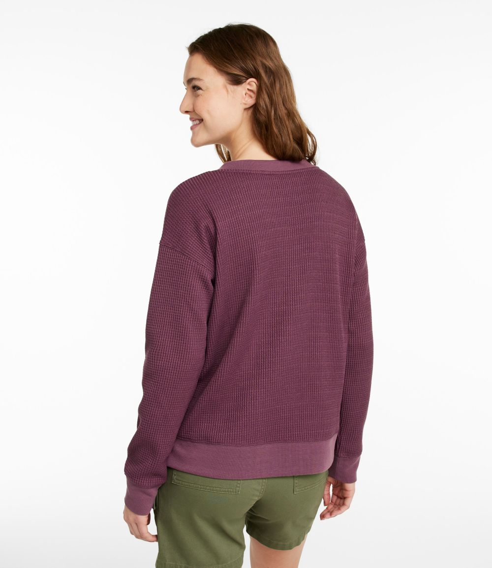 Women's Birchwood Brushed Waffle Top, V-Neck