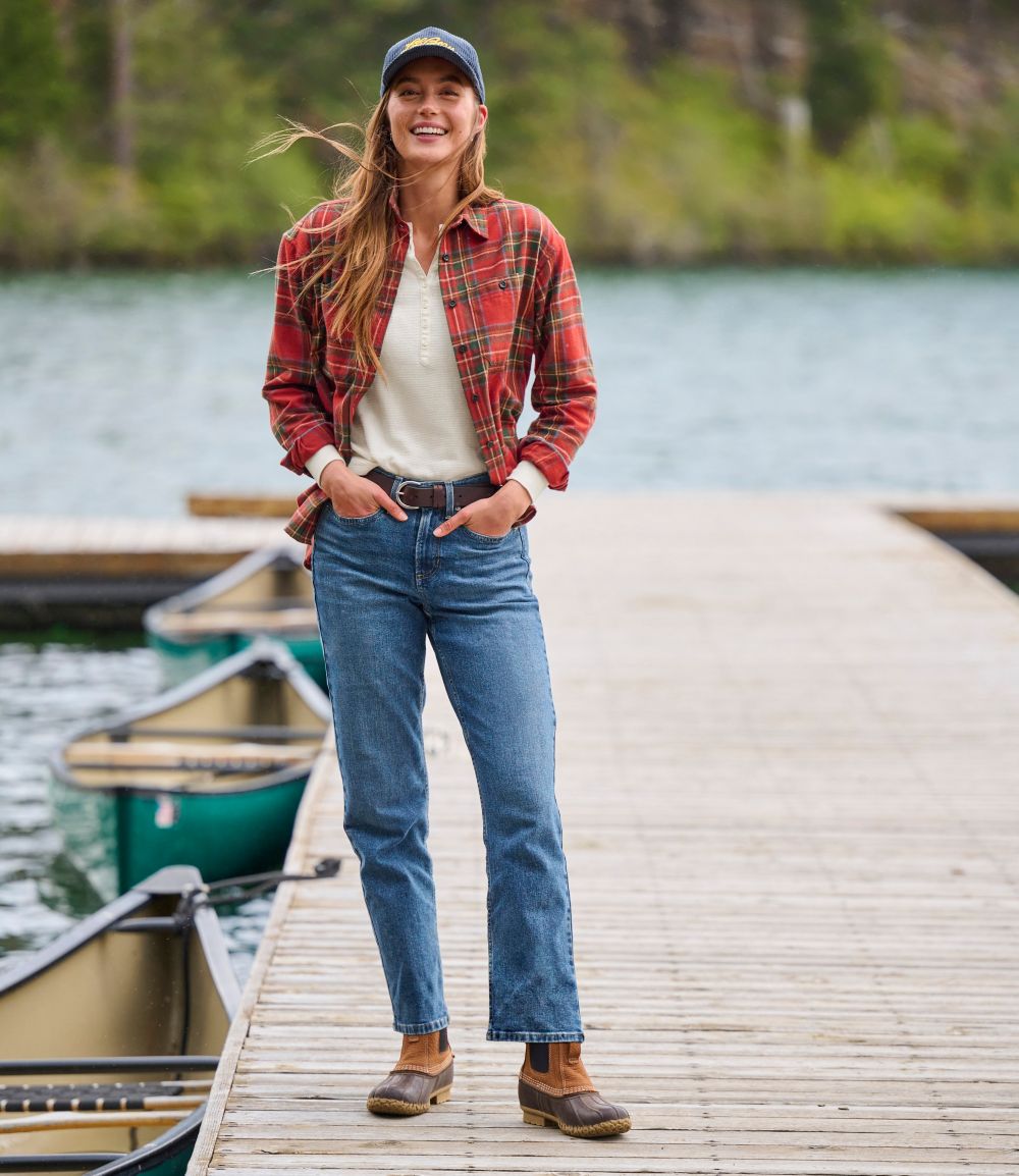 Women's Scotch Plaid Flannel Shirt, Boyfriend