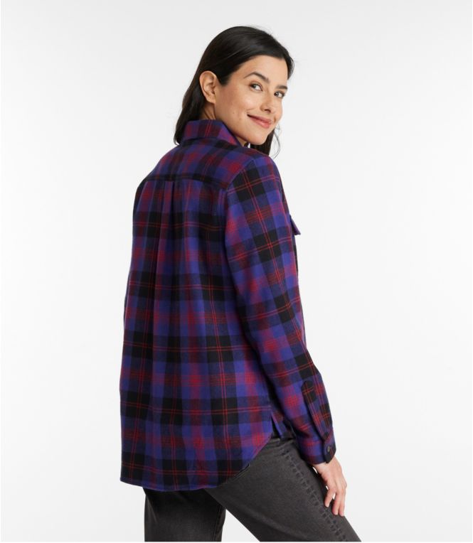 Women's Scotch Plaid Flannel Shirt, Quarter-Zip