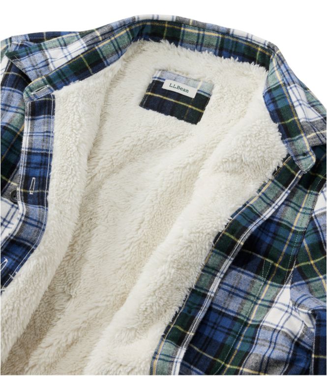 Women's Scotch Plaid Shirt, Sherpa-Lined