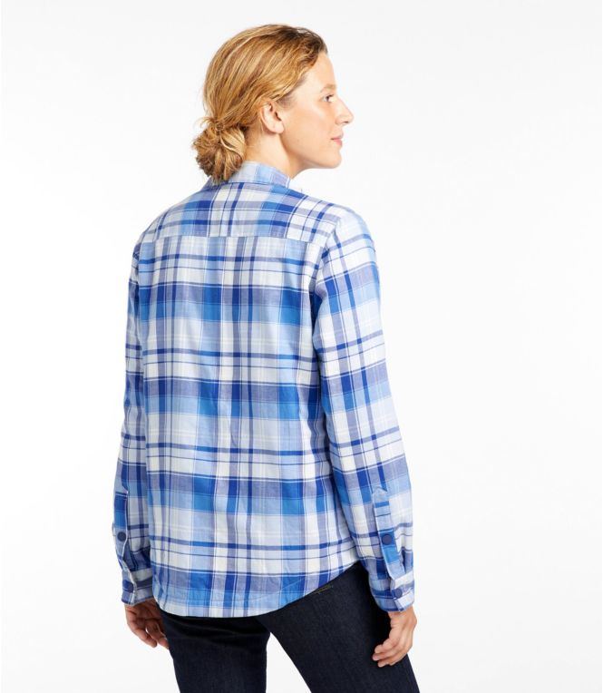 Women's Fleece-Lined Flannel Shirt, Snap-Front Plaid