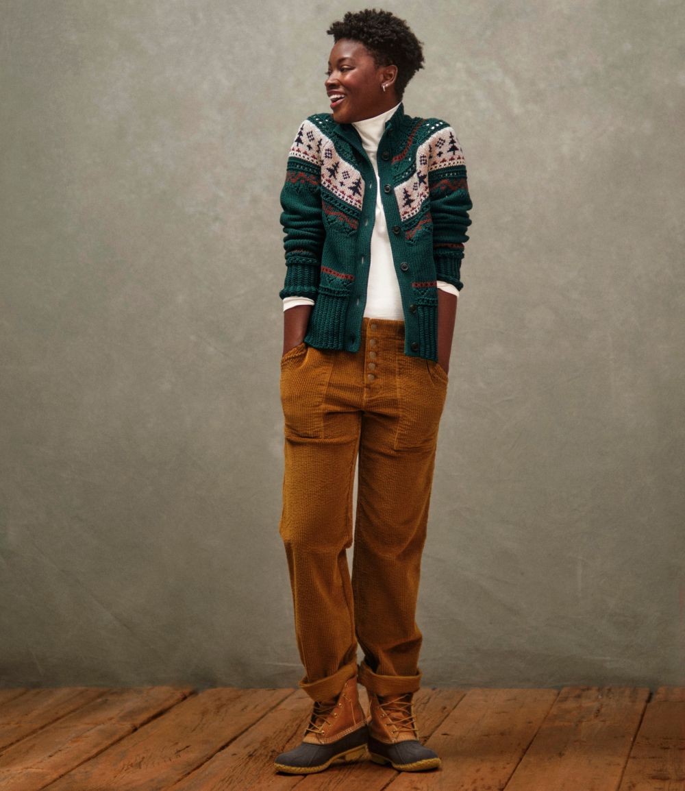 Women's Signature Utility Corduroy Pants, Mid-Rise Straight-Leg