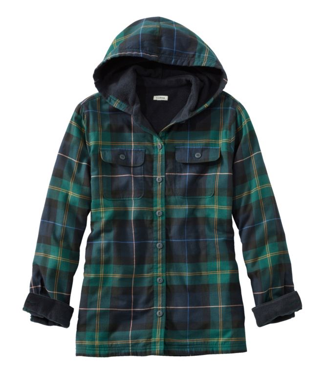 Women's Fleece-Lined Flannel Hoodie, Plaid