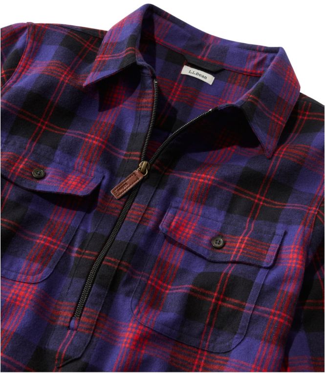 Women's Scotch Plaid Flannel Shirt, Quarter-Zip