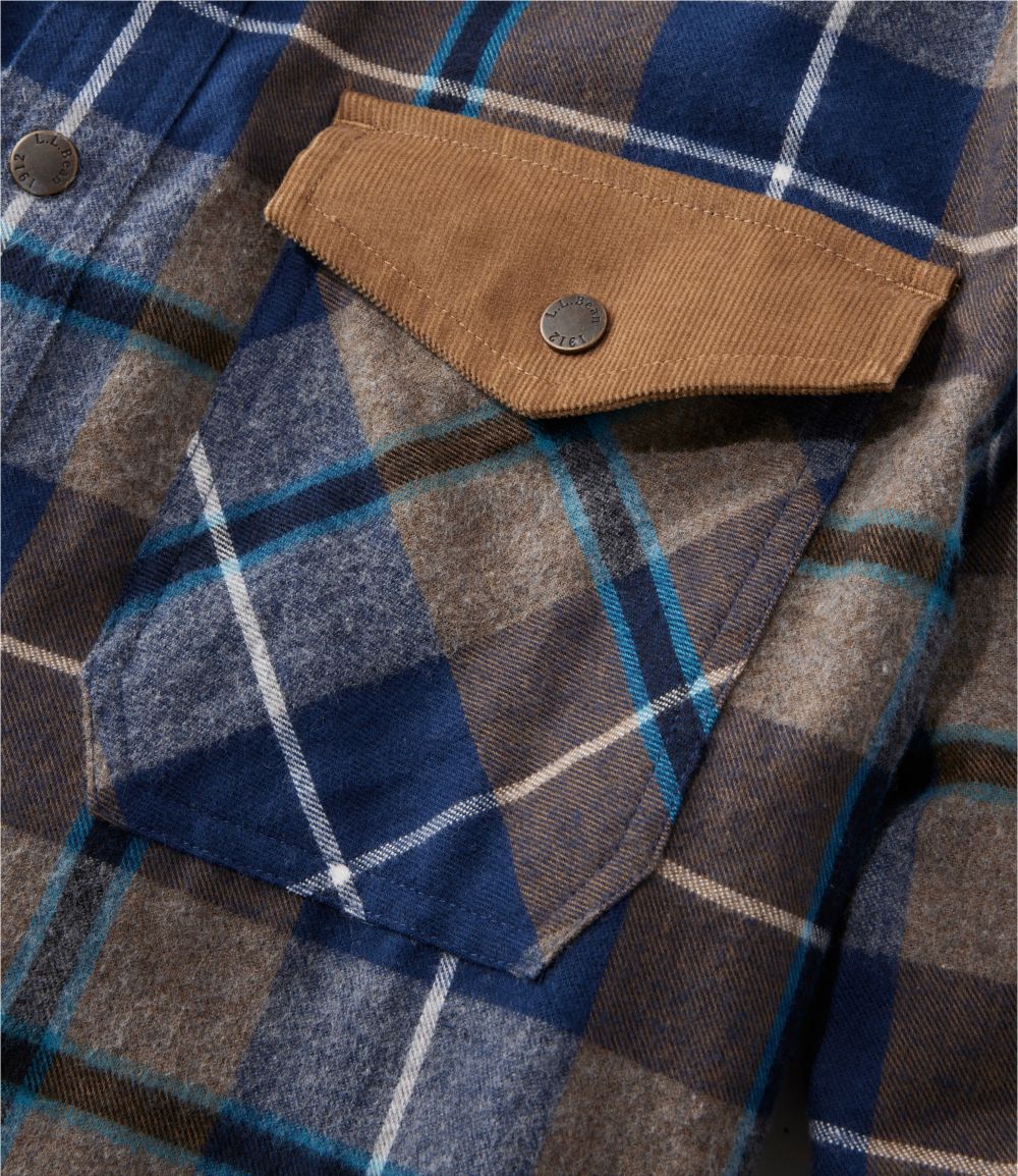Men's Scotch Plaid Flannel Shirt, Snap-Front, Slightly Fitted Untucked Fit