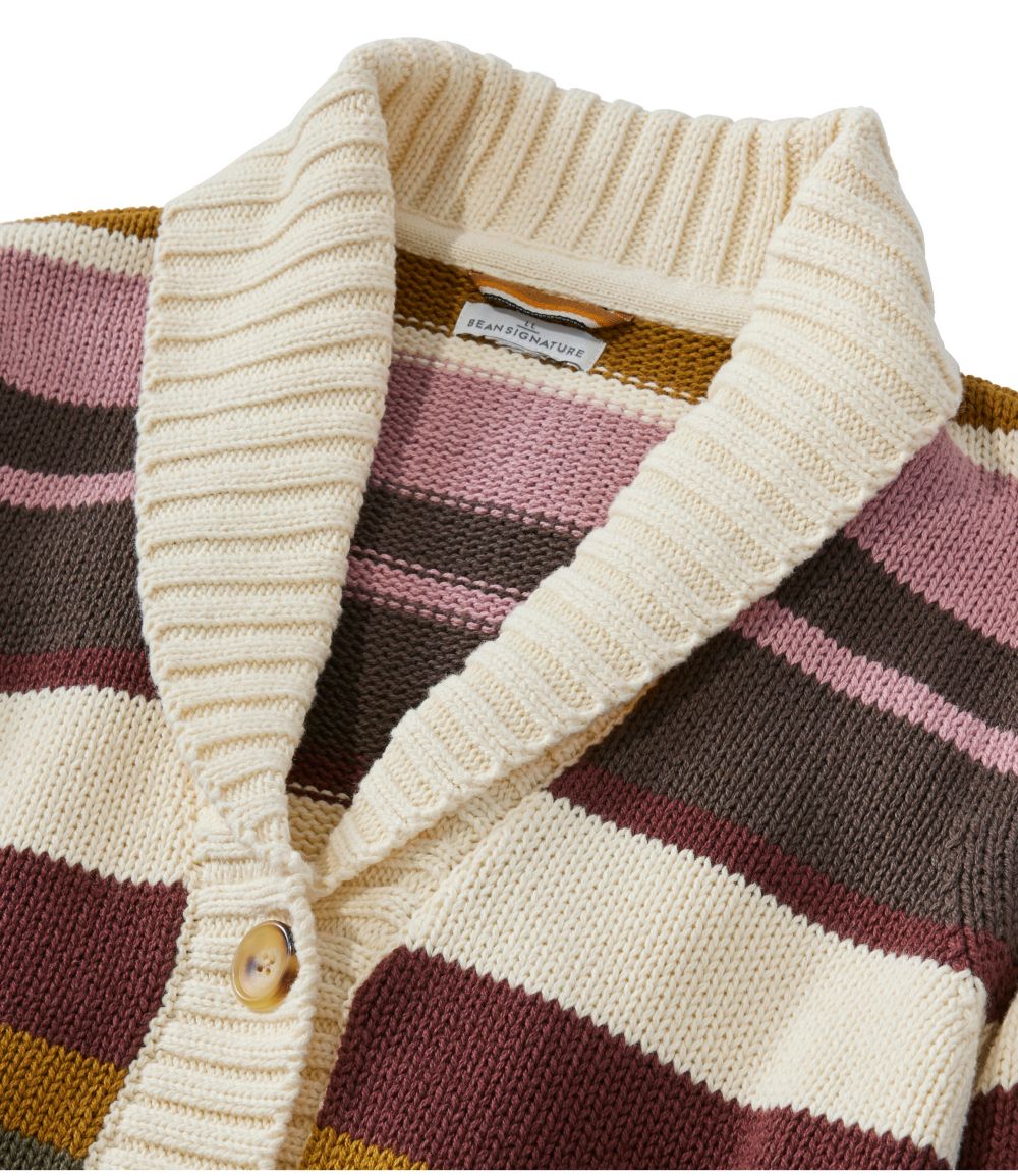 Women's Signature Original Cotton Sweater, Shawl Cardigan Stripe