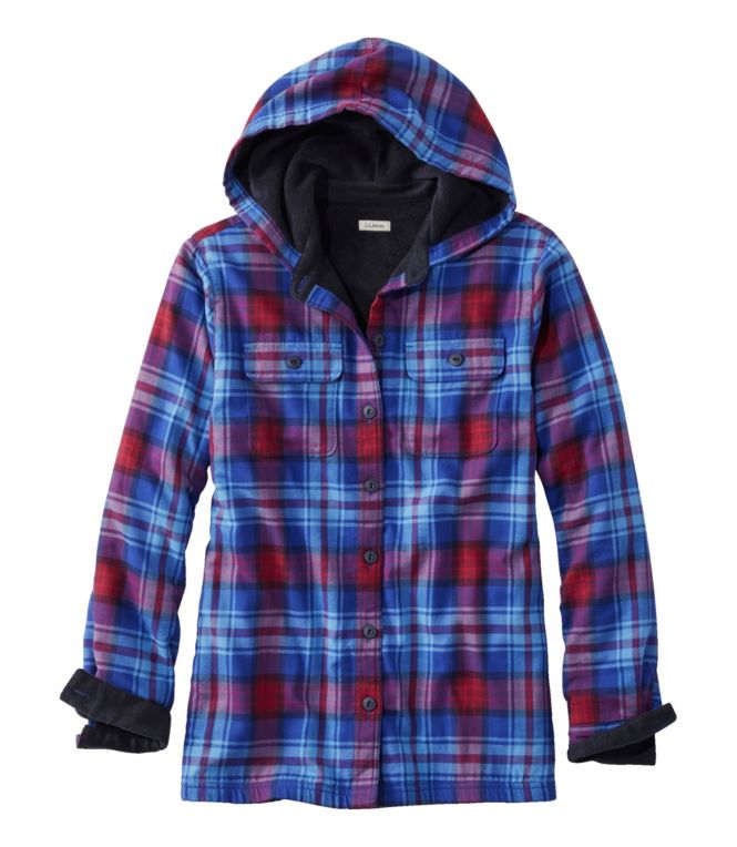 Women's Fleece-Lined Flannel Hoodie, Plaid