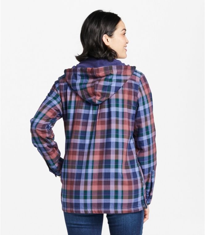 Women's Fleece-Lined Flannel Hoodie, Plaid