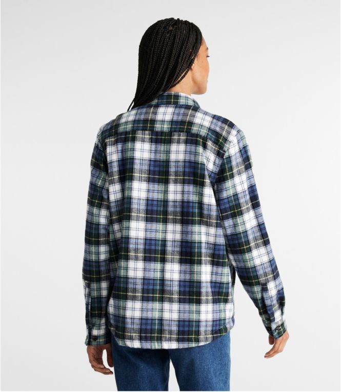 Women's Scotch Plaid Shirt, Sherpa-Lined