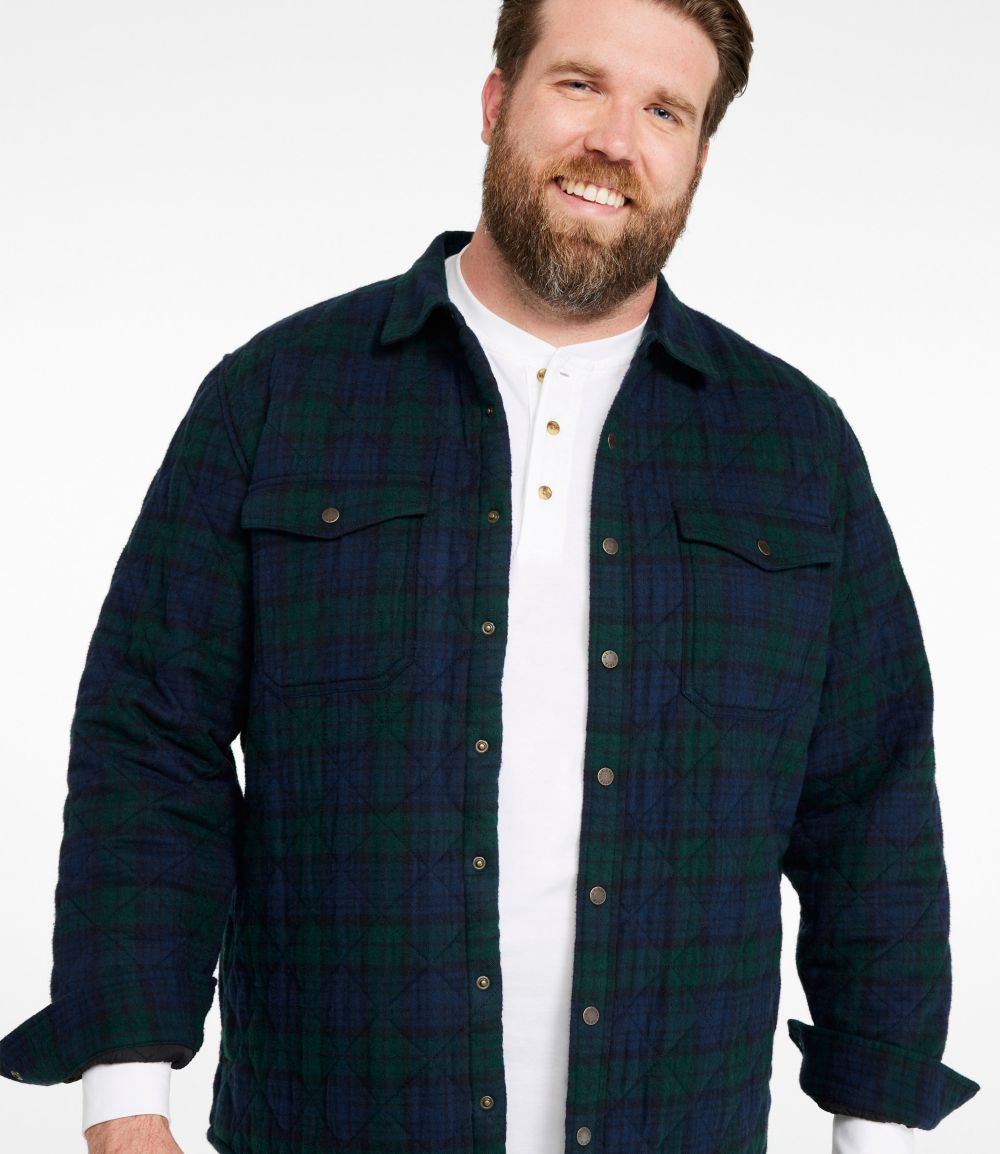 Men's Quilted Scotch Plaid Flannel Shirt Jac