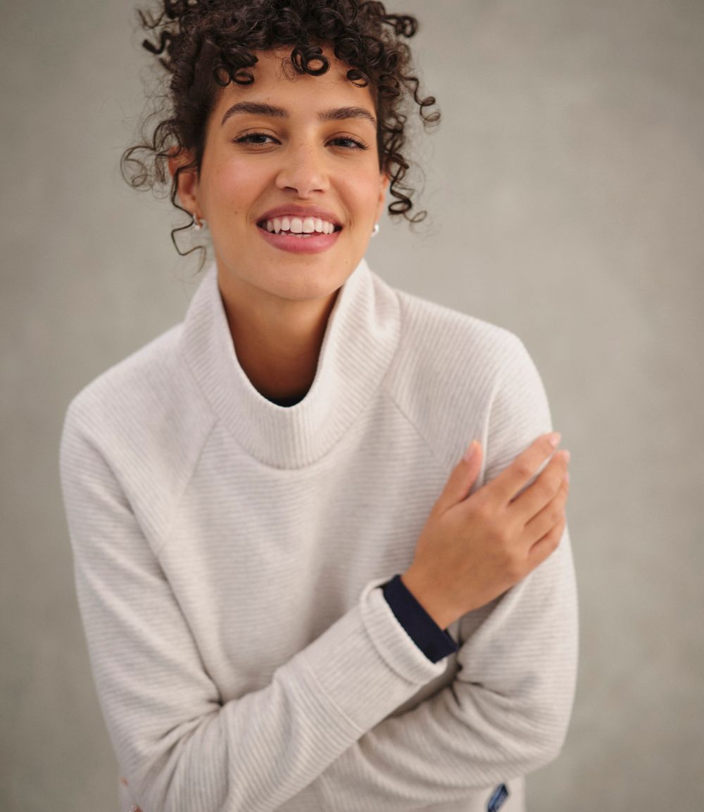 Women's Lakewashed Double-Knit Funnelneck