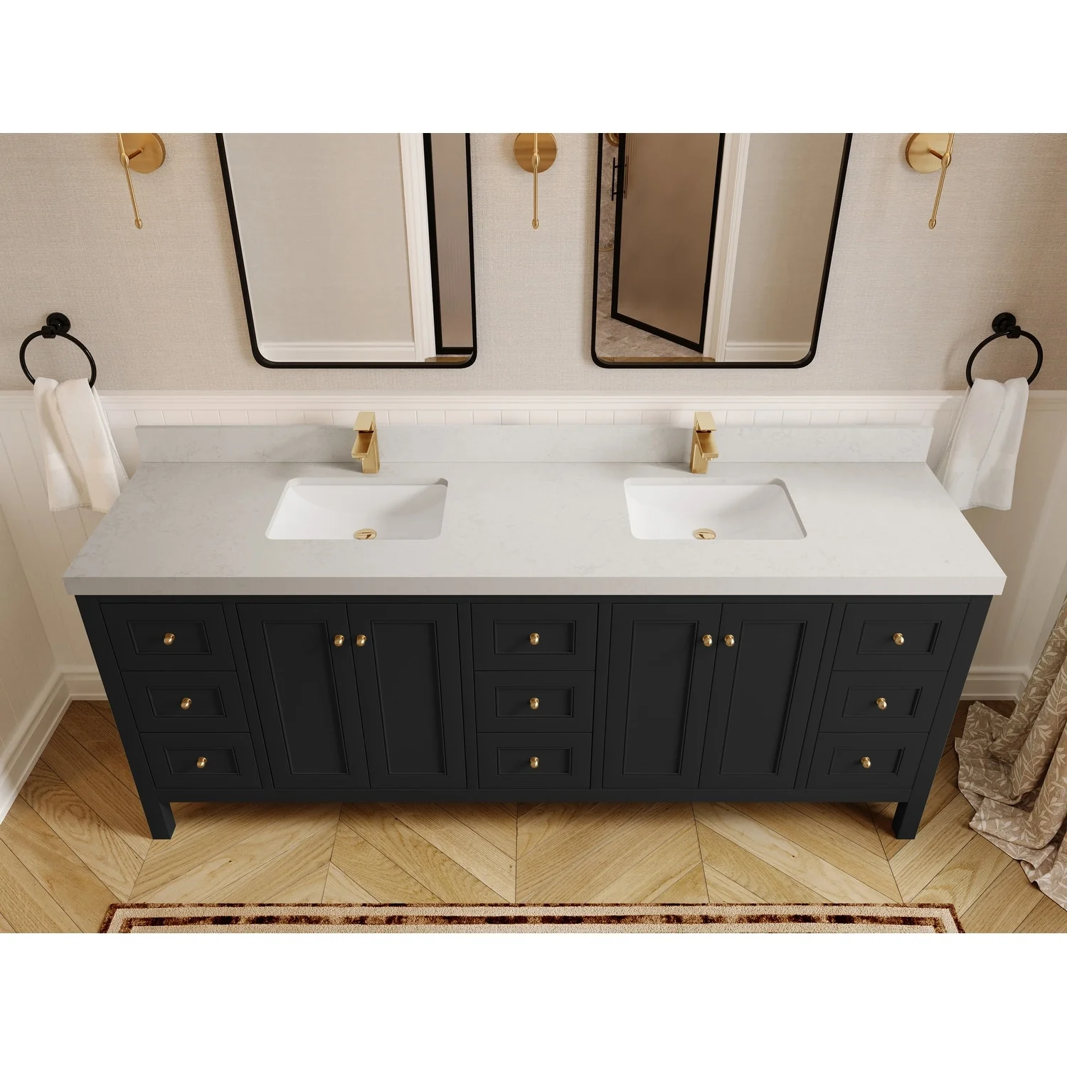 Willow Collections 84 in. W x 22 in. D Nashville Double Bowl Sink Bathroom Vanity with Countertop