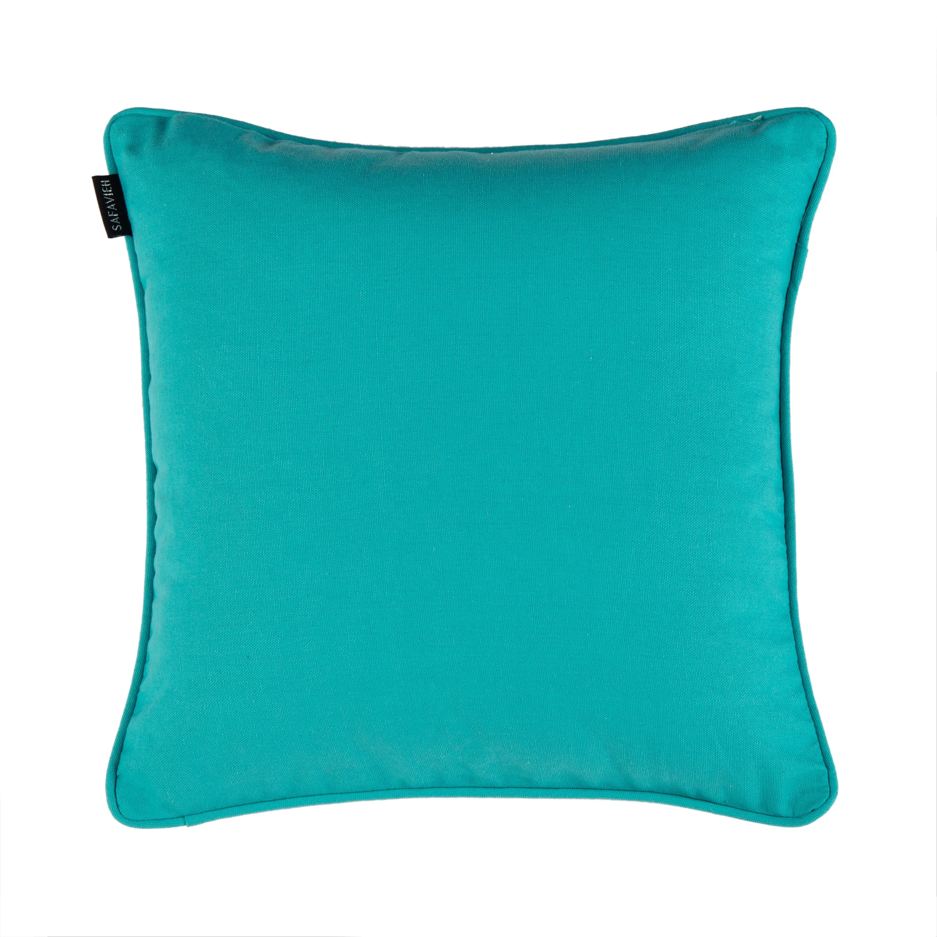 SAFAVIEH Savelina Abstract Tropical Blue/ Gold 18-inch Throw Pillow