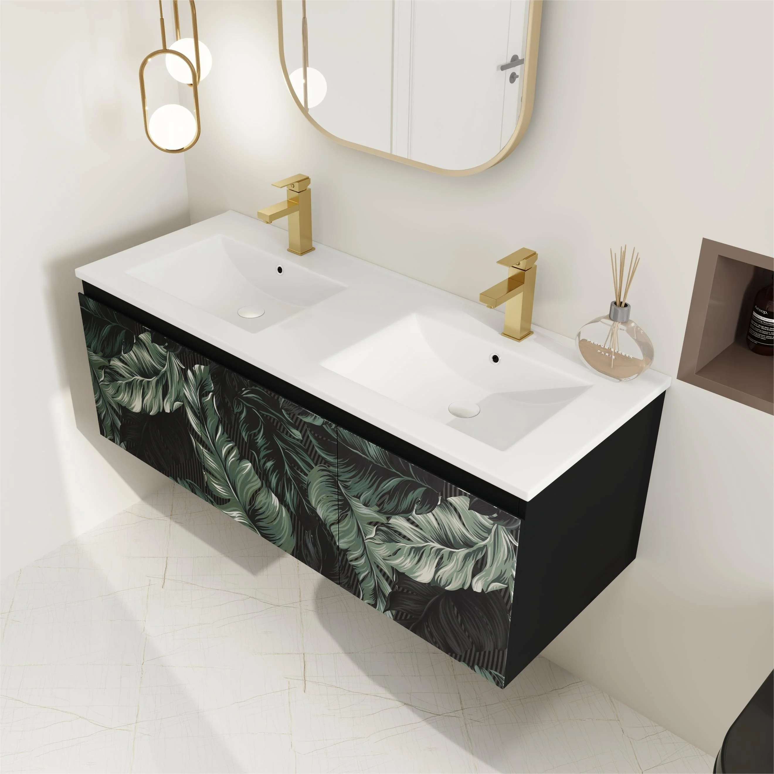 BNK 24/30/48 Inch Double Sink Bathroom Vanity with Soft Close Door