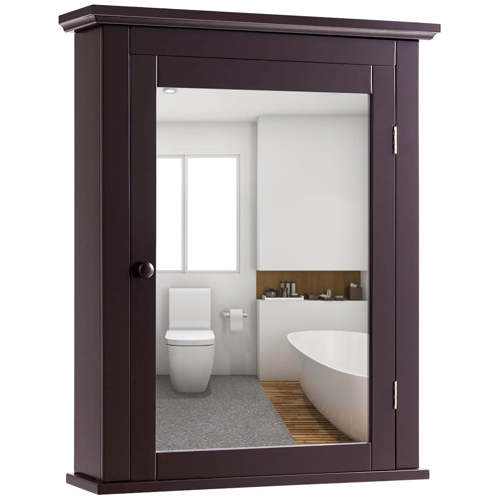 Mirrored Wall Mounted Bathroom Cabinet Storage Cabinet with Door