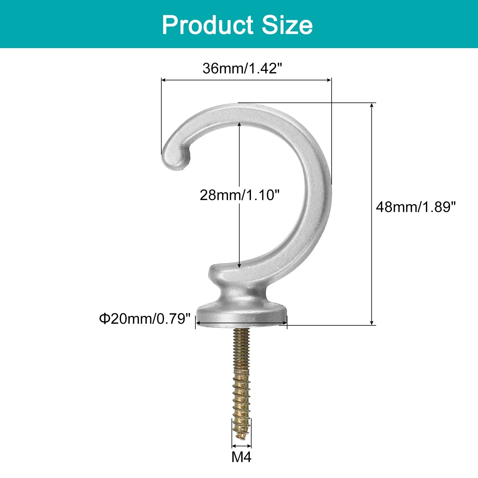 Aluminum Alloy Wall Mounted Curtain Holdback Drapery Tieback Hooks