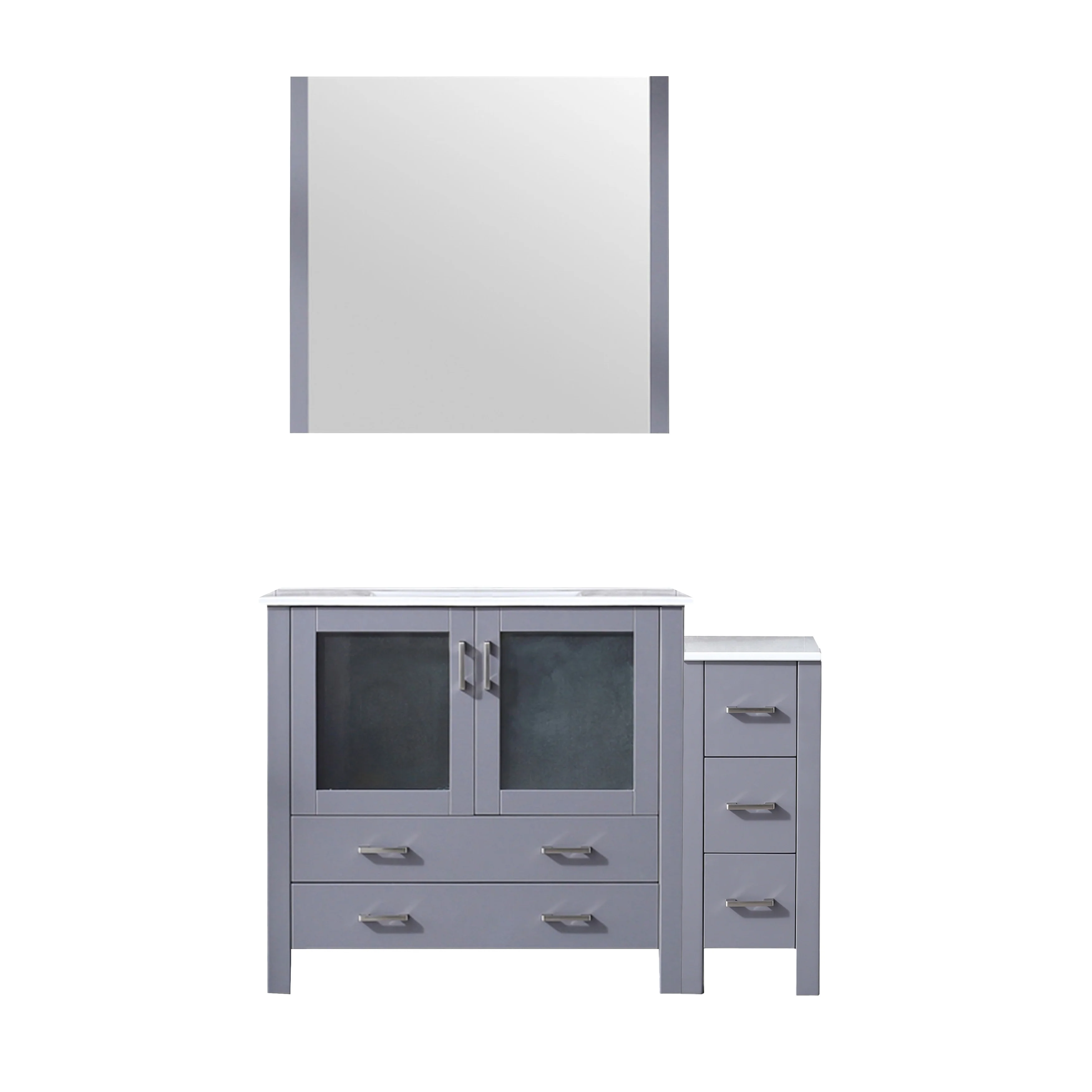 Volez Bath Vanity with Side Cabinet and Mirror