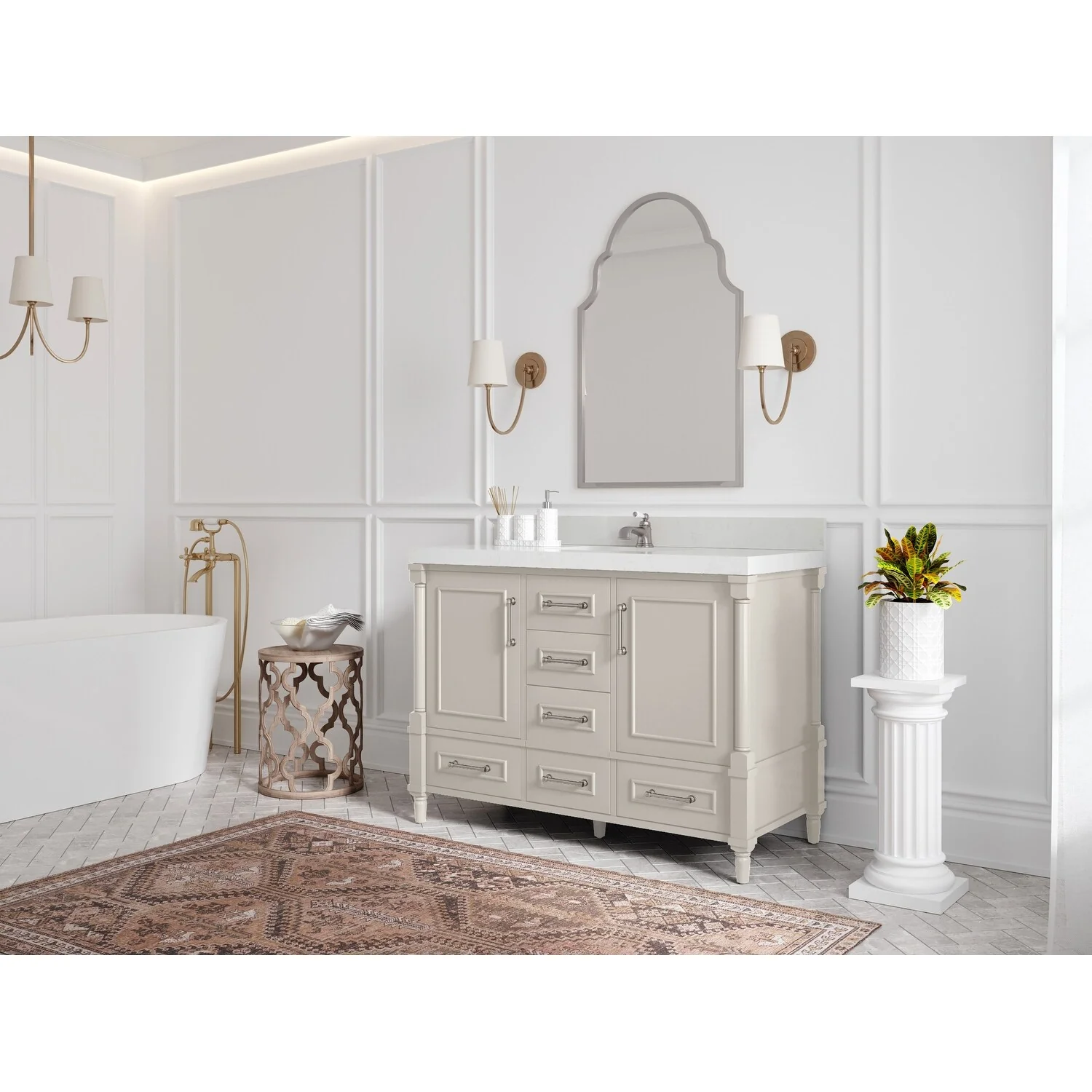 Willow Collections 48 in. W x 22 in. D Aberdeen Single Bowl Sink Bathroom Vanity with Countertop