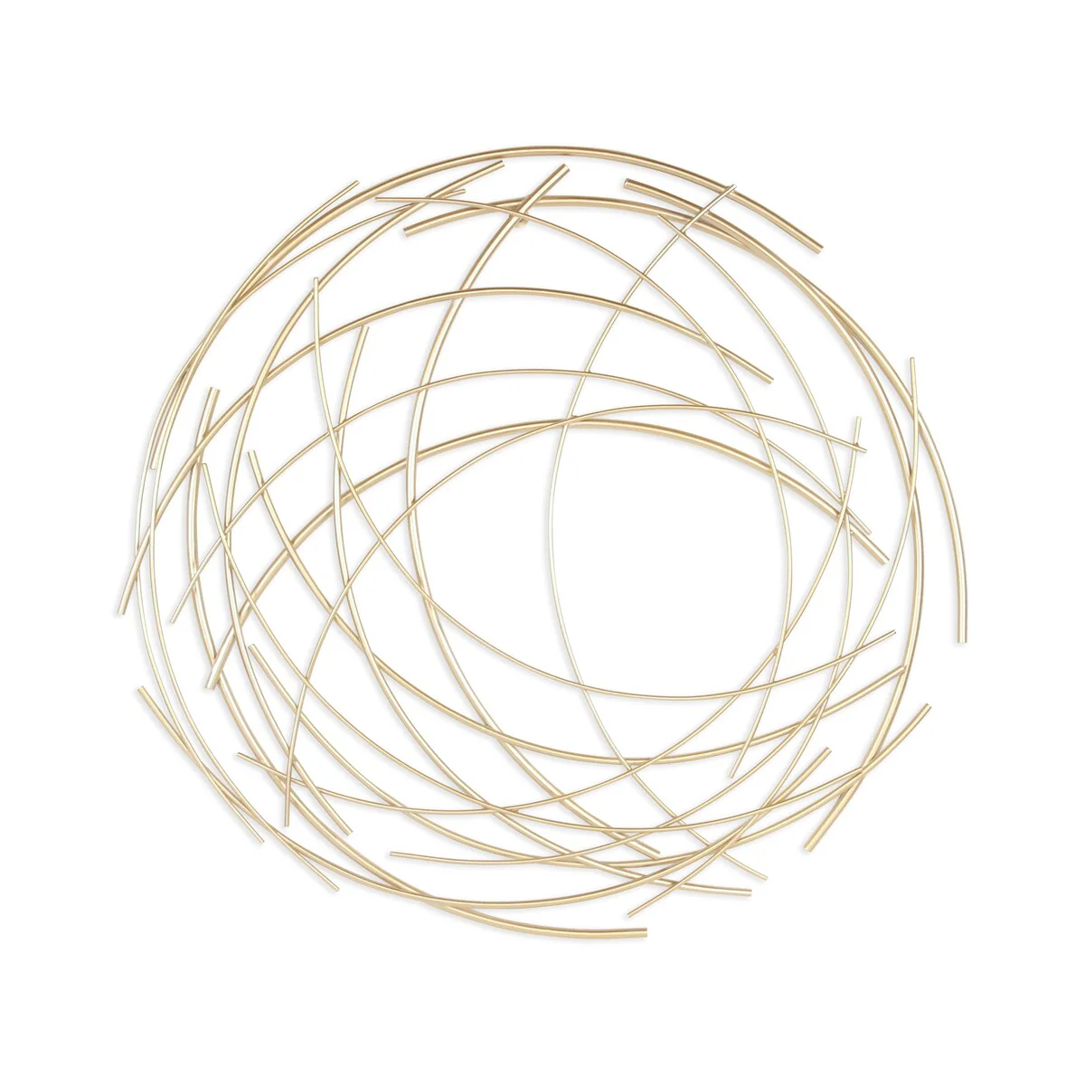 Denine Metal Gold Large Abstract Round Wall Art