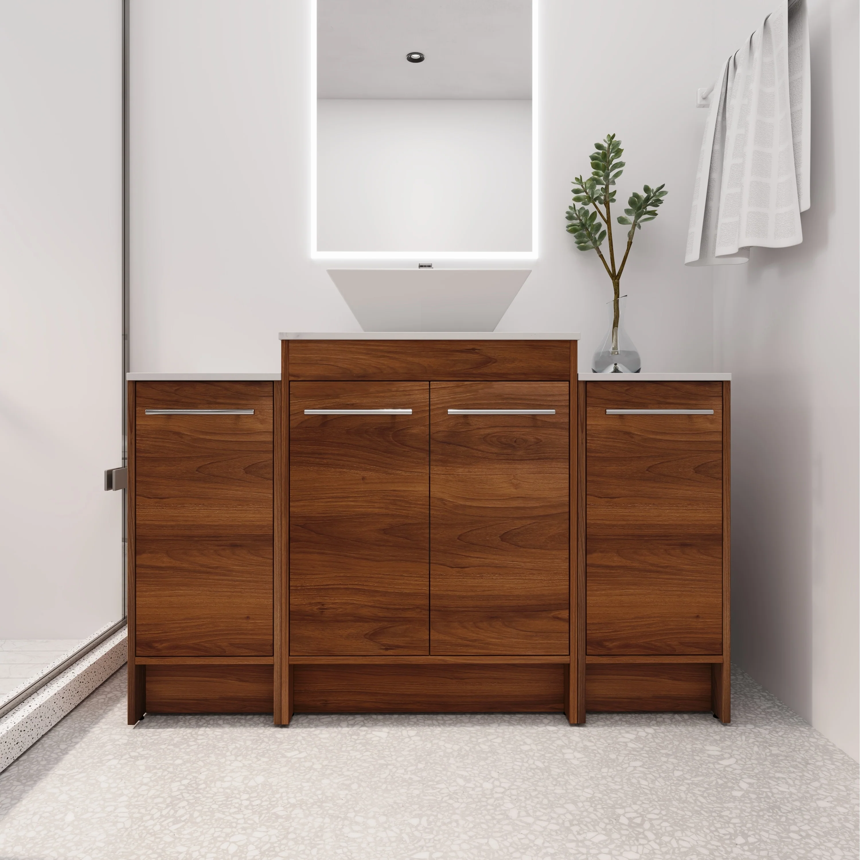 BNK 24/36/48/60 Inch Bathroom Vanity with Sink, Freestanding Bathroom Vanity with Soft Close Doors and Adjustable Shelf