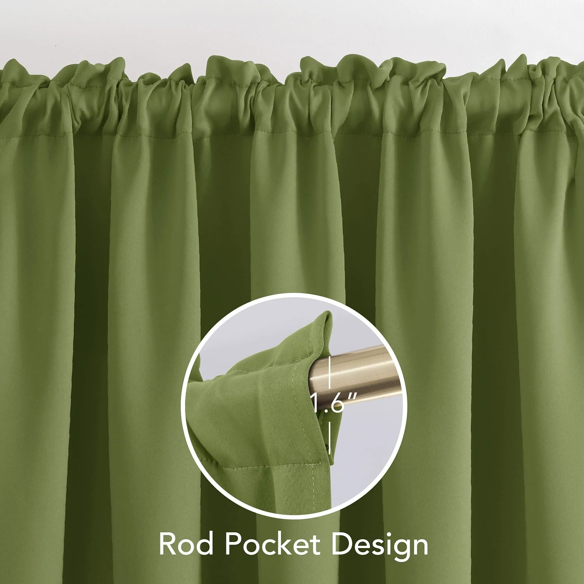 Deconovo Solid Rod Pocket Curtain Panel Pair (2 Panel)
