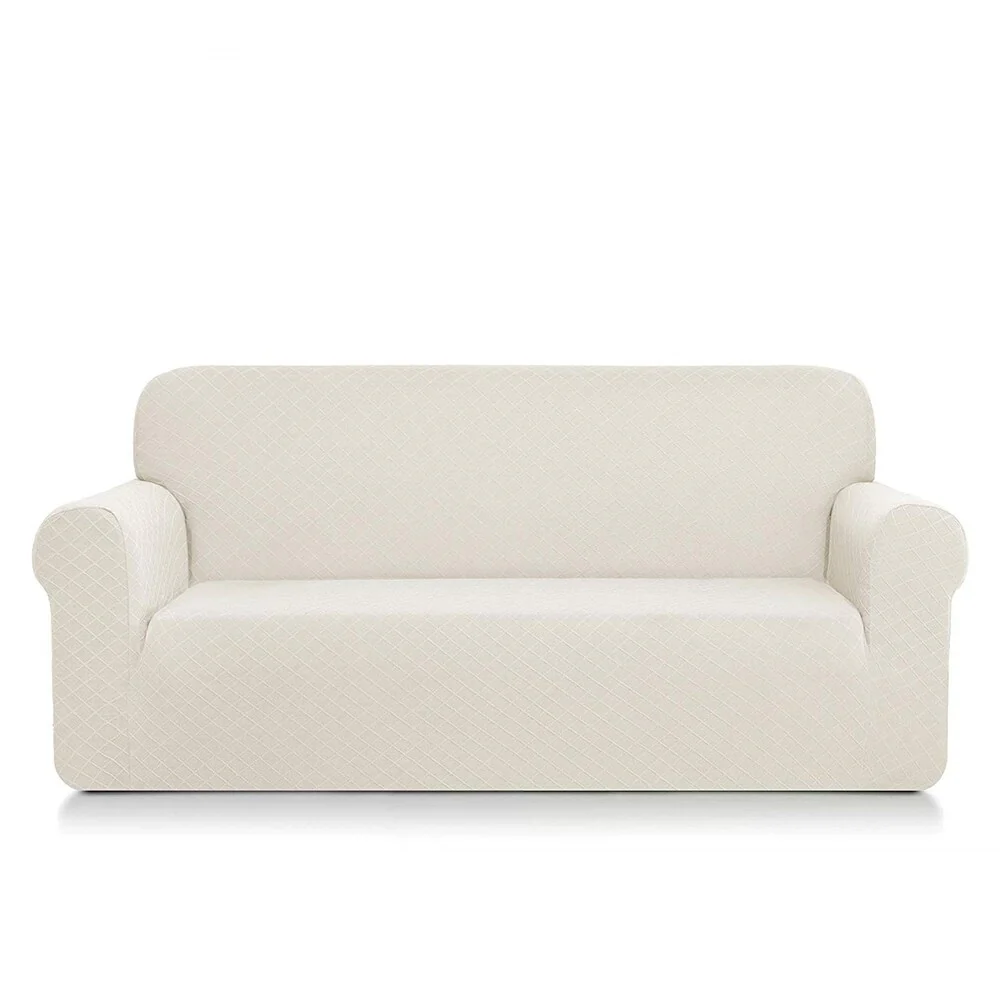 Enova Home Ultra Soft Rhombus Jacquard Polyester Spandex Fabric Box Cushion Sofa Slipcover