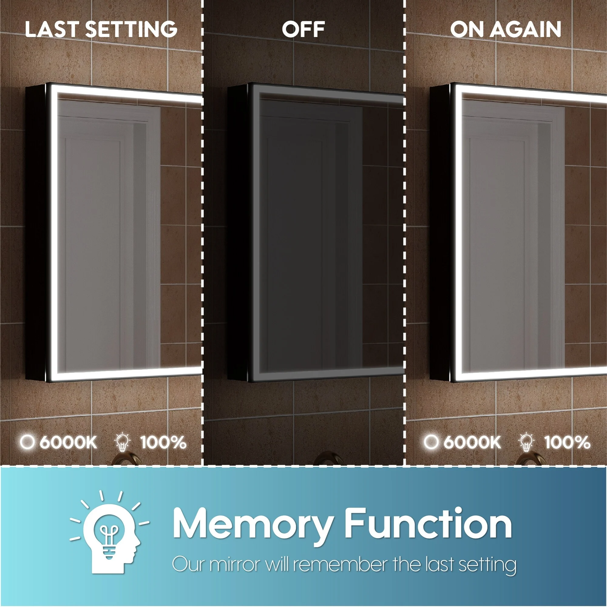 30'' H Recessed Or Surface Wall Mounted LED Mirror Cabinet With Mirror And Adjustable Shelves,Black Frame