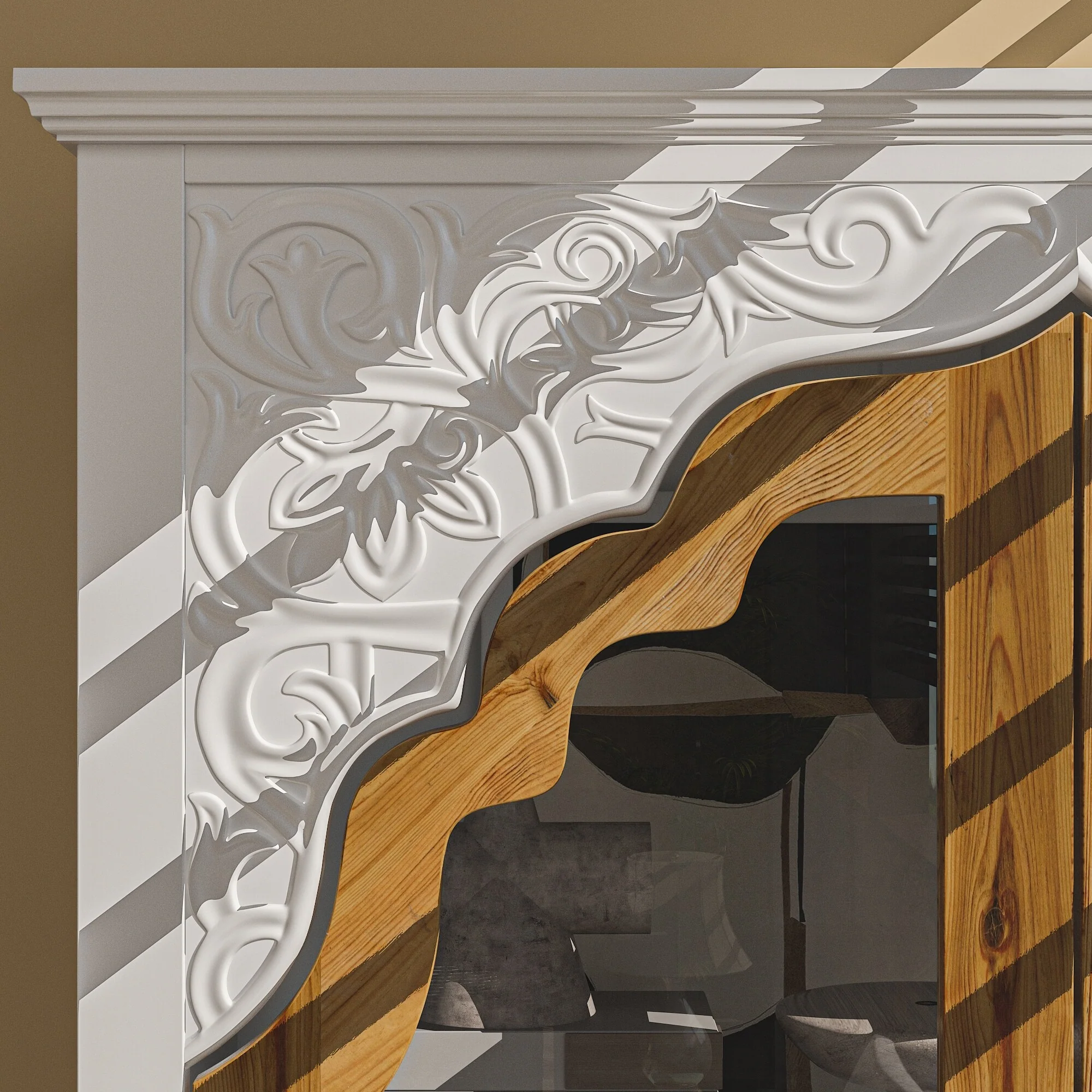 Oak Finish Wooden Curio Cabinet Display Storage Case Bathroom Cabinet - 70.9