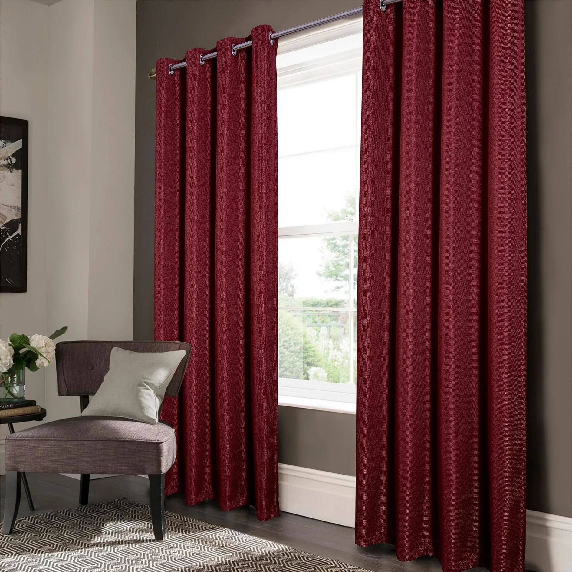 Lucas Textured Jacquard Blackout Window Curtain Panel
