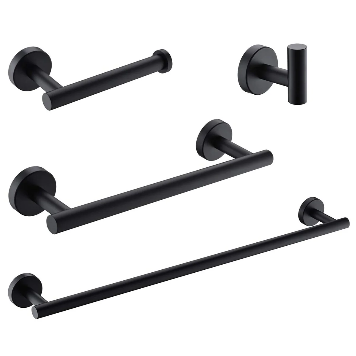 4Pcs Bathroom Hardware kit Includes Bath Towel bar,Multi-Function Hook
