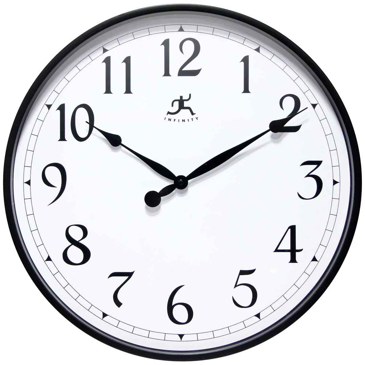 Black Office Clock Large Easy to Ready 18 inch Simple Wall Clock - 18 x 1.65 x 18