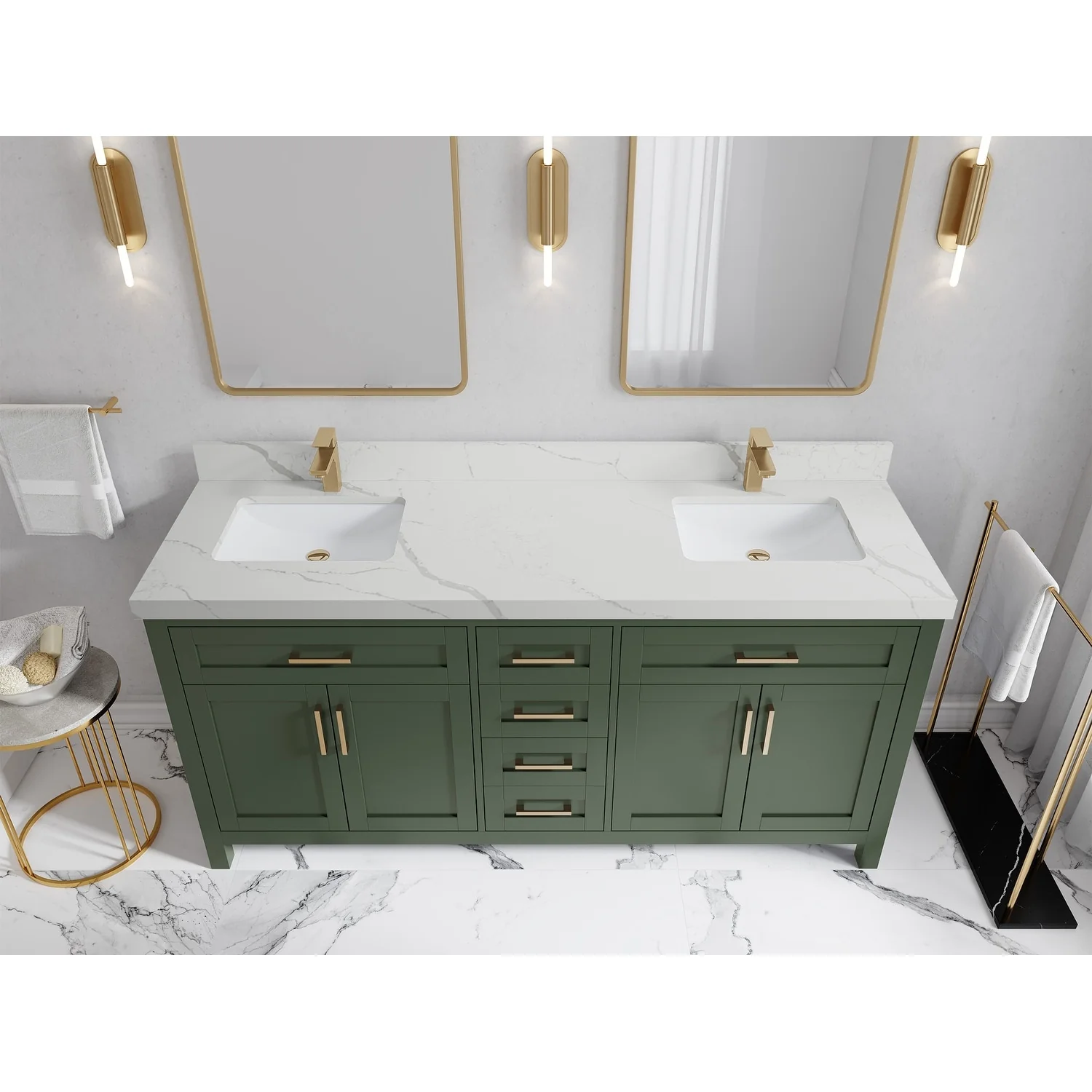 Willow Collections 72 in. W x 22 in. D Cambridge Double Sink Bathroom Vanity with Countertop