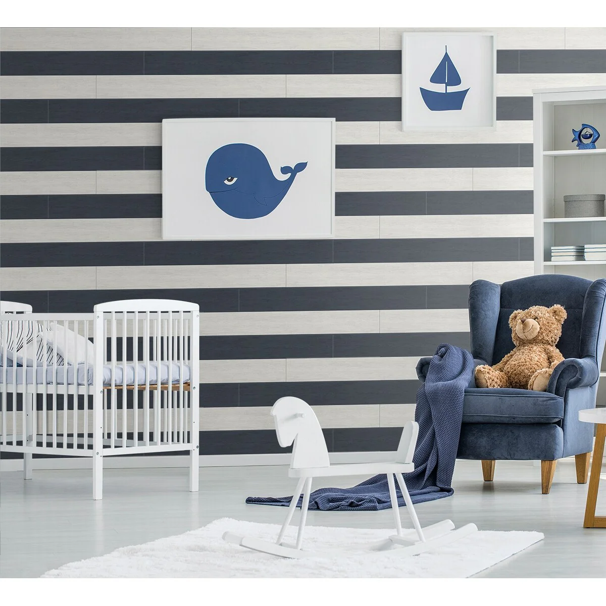 NextWall Two Toned Shiplap Peel and Stick Wallpaper