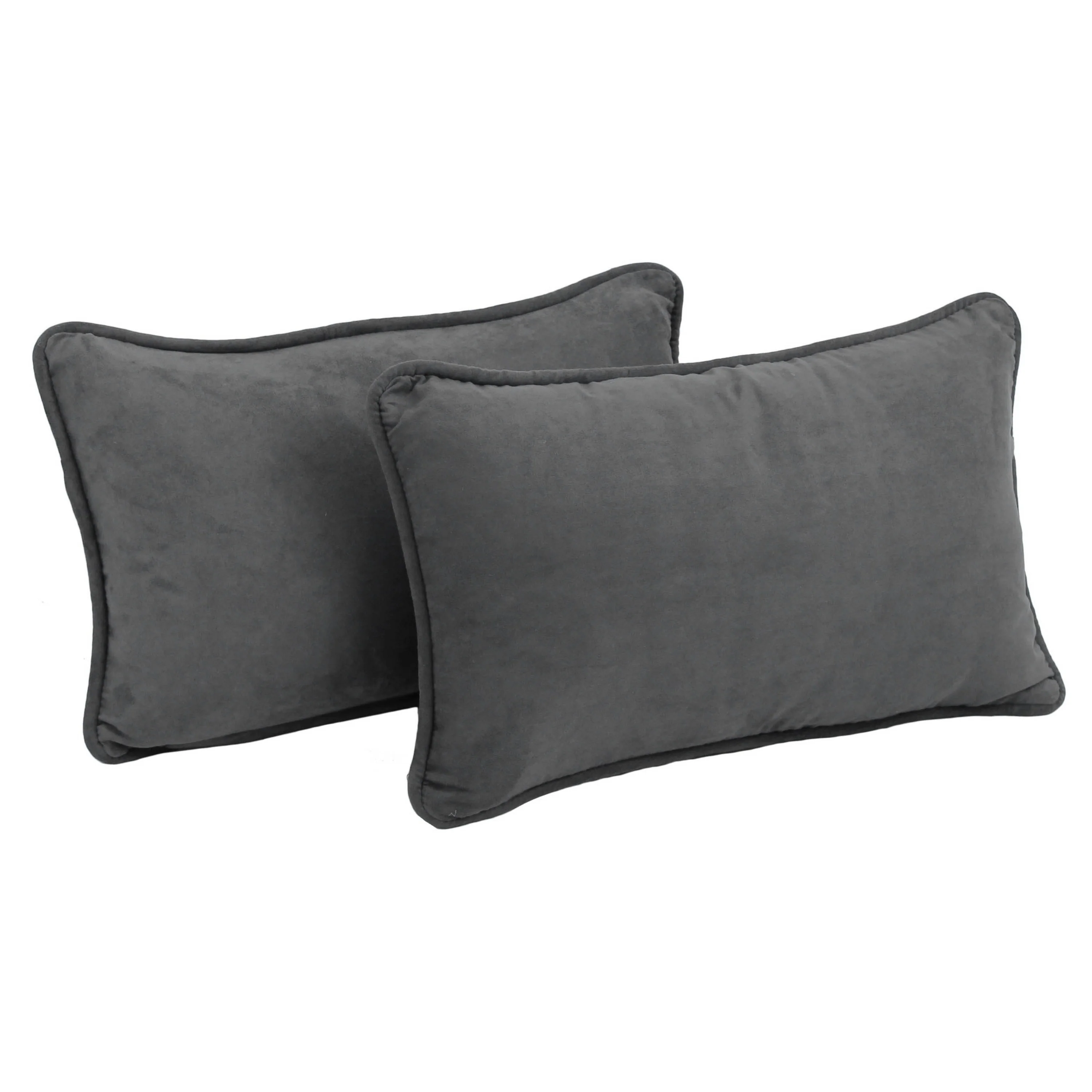 20-inch by 12-inch Microsuede Lumbar Throw Pillows (Set of 2)