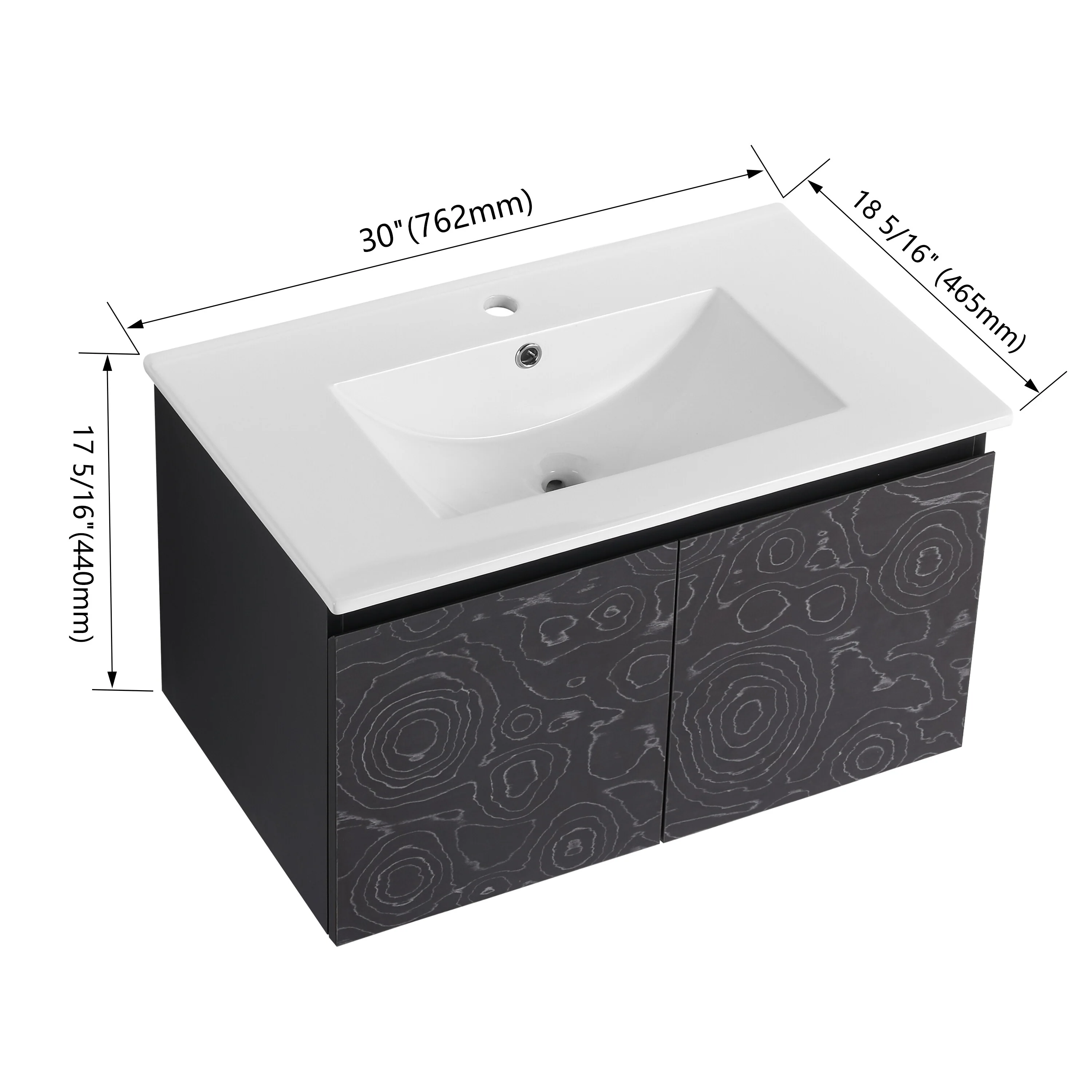 BNK 24/30/48 Inch Double Sink Bathroom Vanity with Soft Close Door