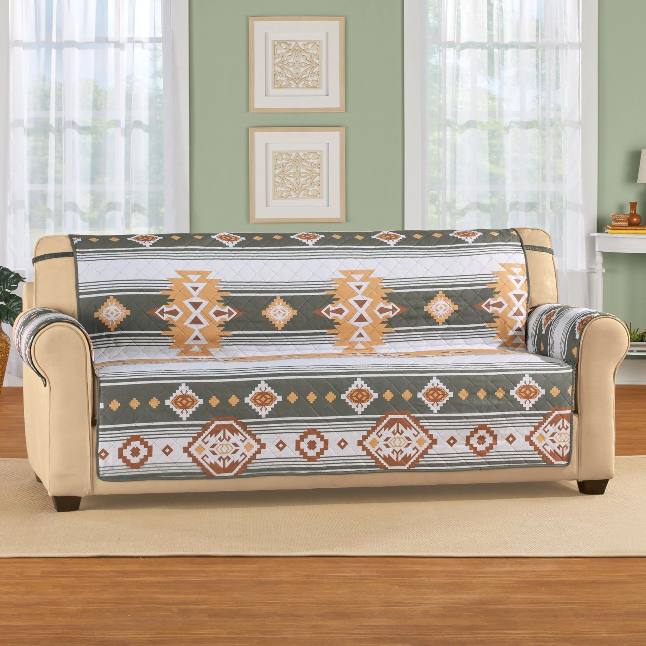 Bold Southwest Design Quilted Furniture Protector - Sofa