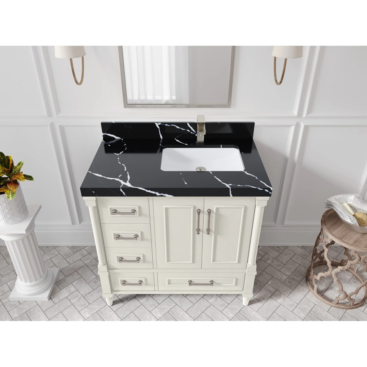 Willow Collections 36 in. W x 22 in. D Aberdeen Right Offset Sink Bathroom Vanity with Countertop