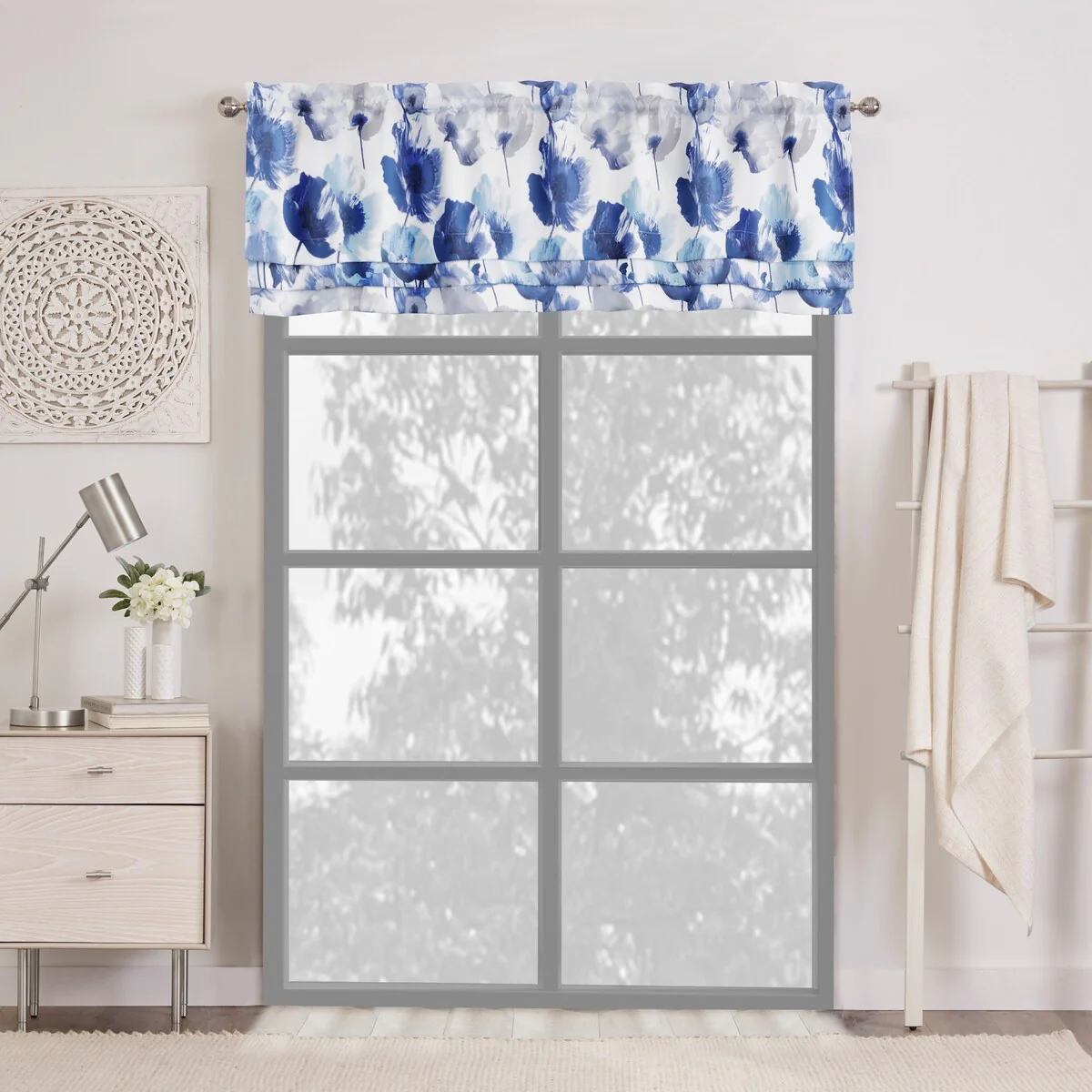 Poppy Field Window Curtain Valance