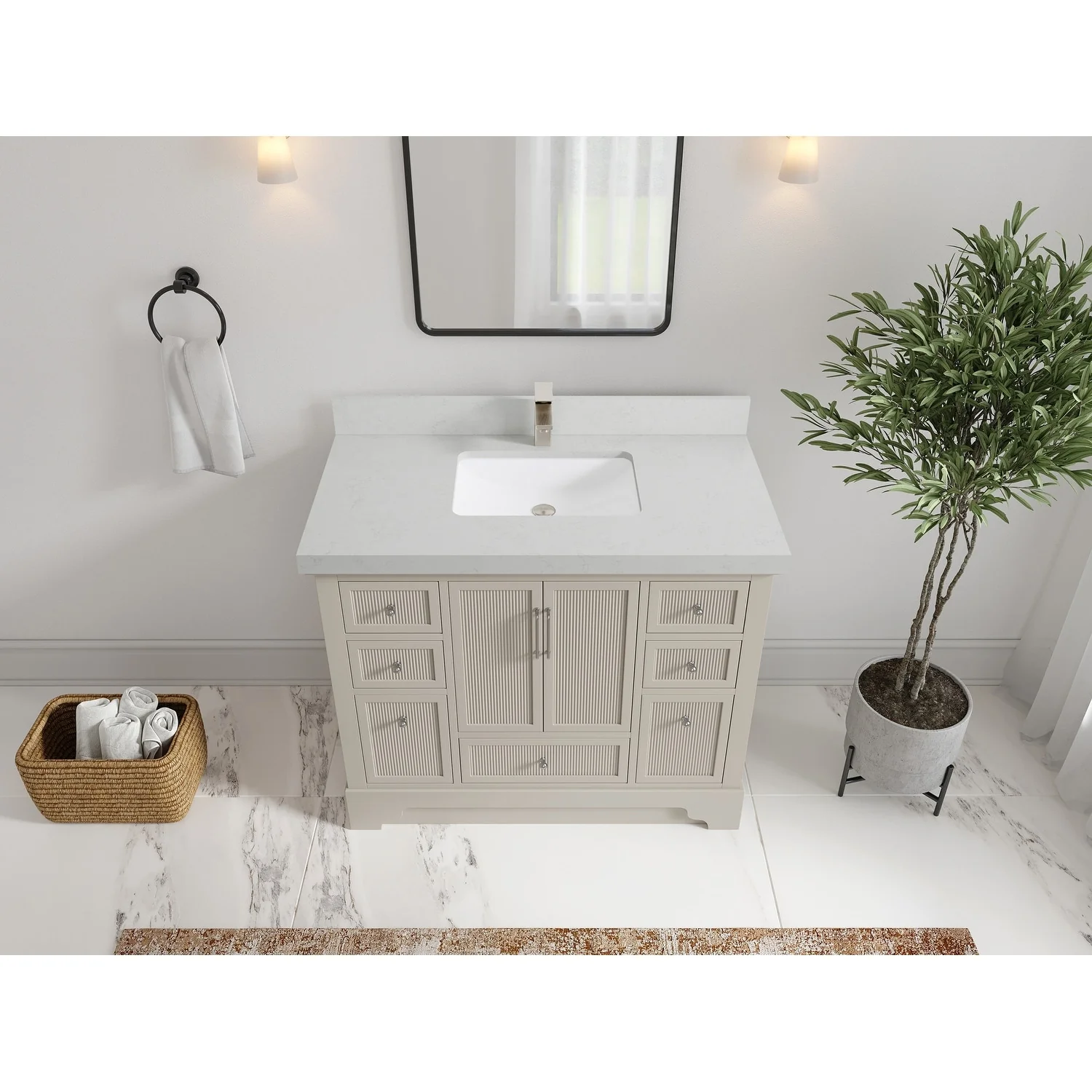Willow Collections 42 in. W x 22 in. D Alys Single Sink Bathroom Vanity with Countertop